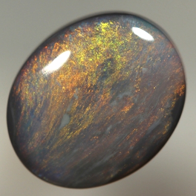 SOLID BLACK OPAL Burning red throught orange and green